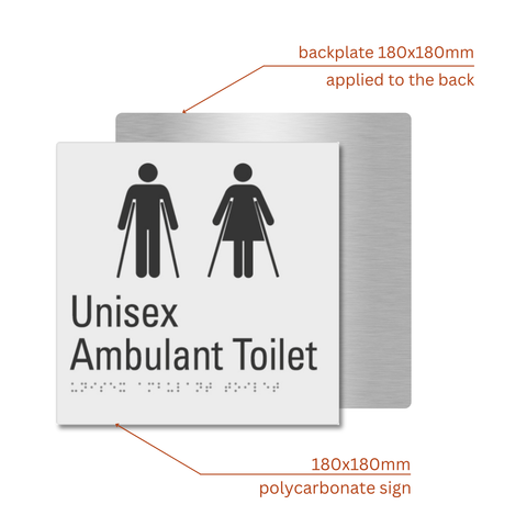 Unisex Ambulant Toilet Braille Sign