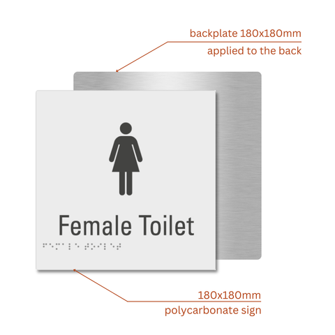 Female Toilet Braille Sign
