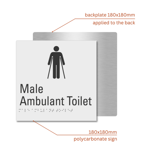 Male Ambulant Toilet Braille Sign