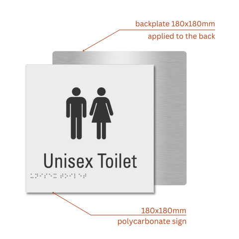 Unisex Toilet Braille Sign