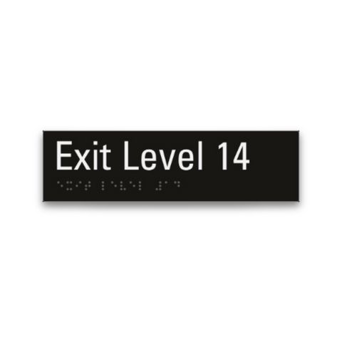 Aluminium Exit Level 14 Sign