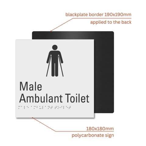 Male Ambulant Toilet Braille Sign