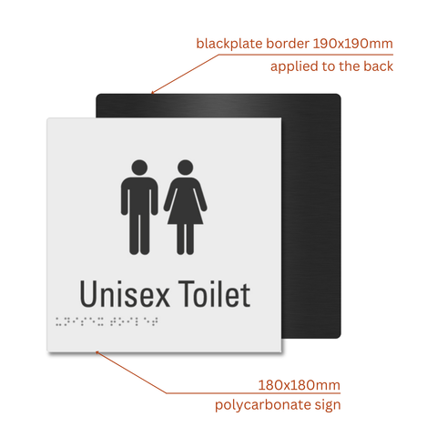 Unisex Toilet Braille Sign