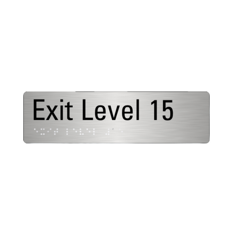 Stainless Steel Exit Level 15 Sign