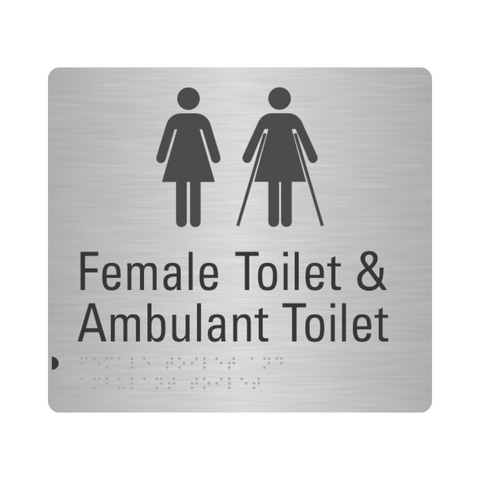 Stainless Steel Female Toilet & Ambulant Toilet Sign