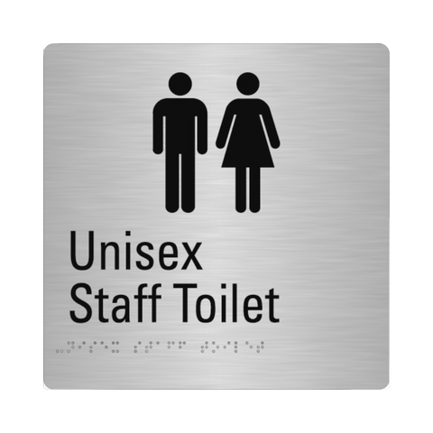 Stainless Steel Unisex Staff Toilet Sign