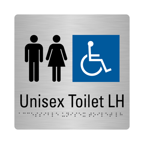 Stainless Steel Unisex Toilet LH Sign