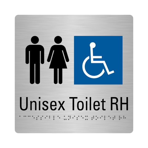 Stainless Steel Unisex Toilet RH Sign