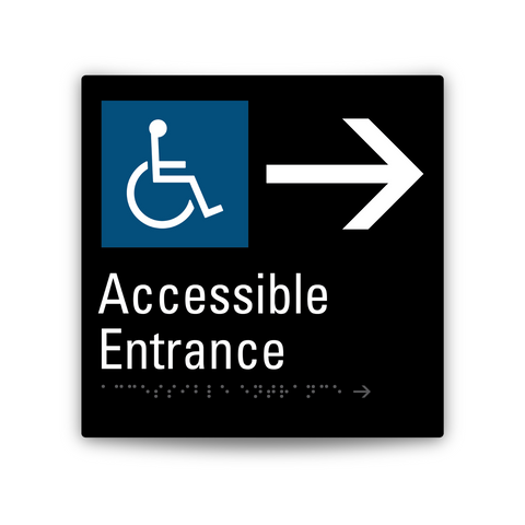 Aluminium Accessible Entrance ➡ Right Sign