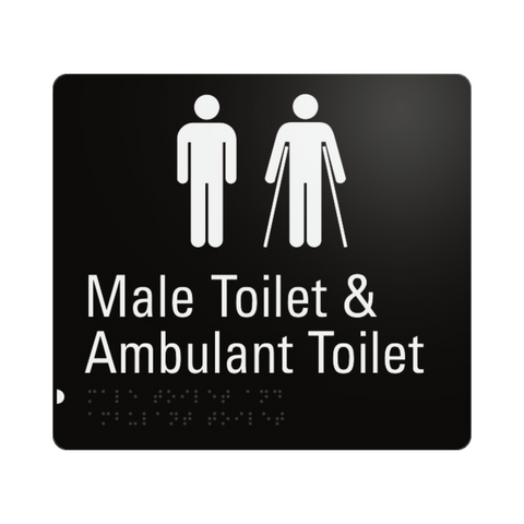 Aluminium Male Toilet & Ambulant Toilet Sign