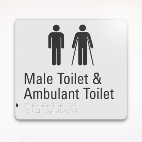 Male toilet & ambulant toilet braille tactile sign