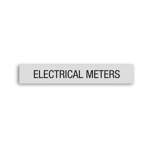 a gray Electrical Meters sign