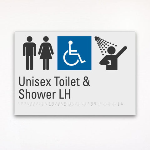 Unisex Toilet & Shower Left Hand Sign