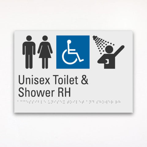 Unisex Toilet & Shower Right Hand Sign