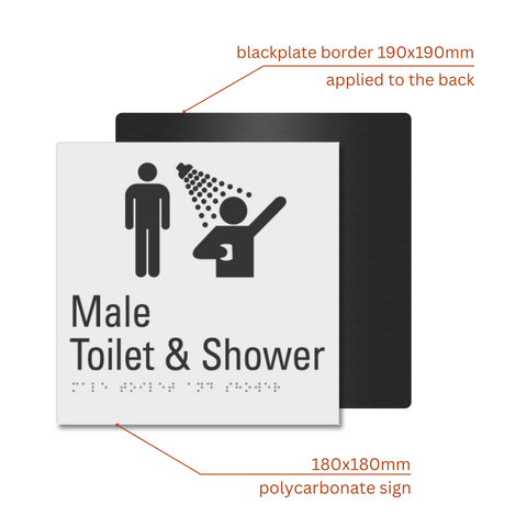 Male Toilet & Shower Sign