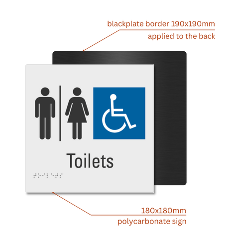 Toilets Braille Sign