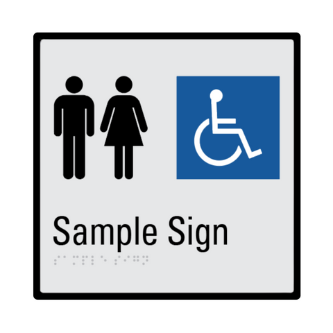 Aluminium Unisex Toilet & Shower Right Hand Sign