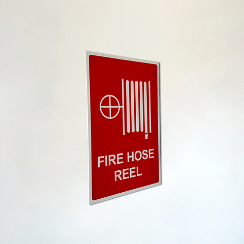 Angled Fire Hose Reel Sign