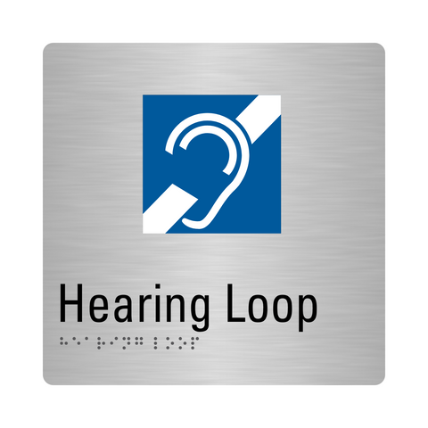 Chair Loop Sign Stainless Steel Hearing Loop Sign – SIGNLINK PTY LIMITED