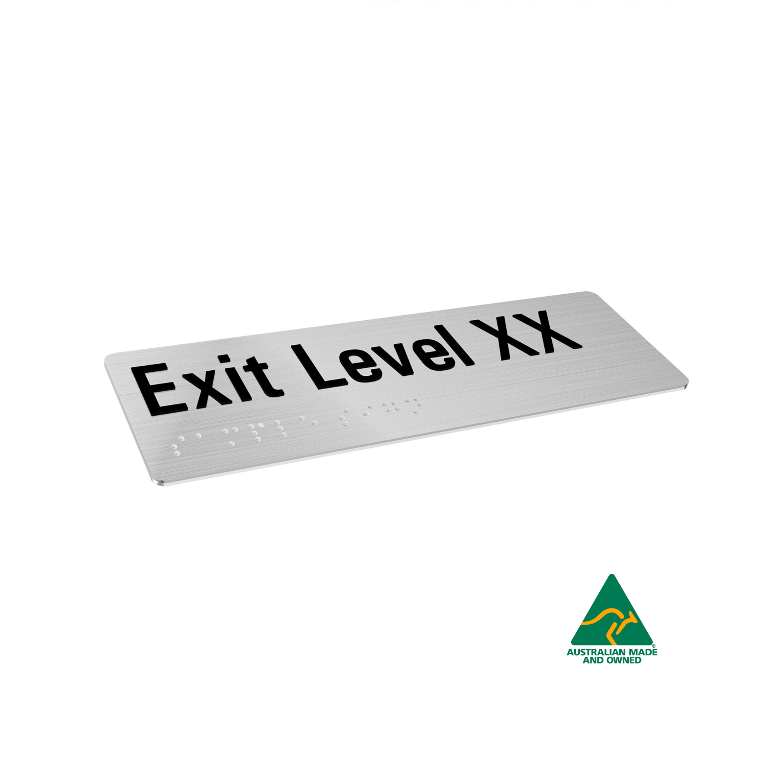 Stainless Steel - Custom Level Exit Sign – SIGNLINK PTY LIMITED