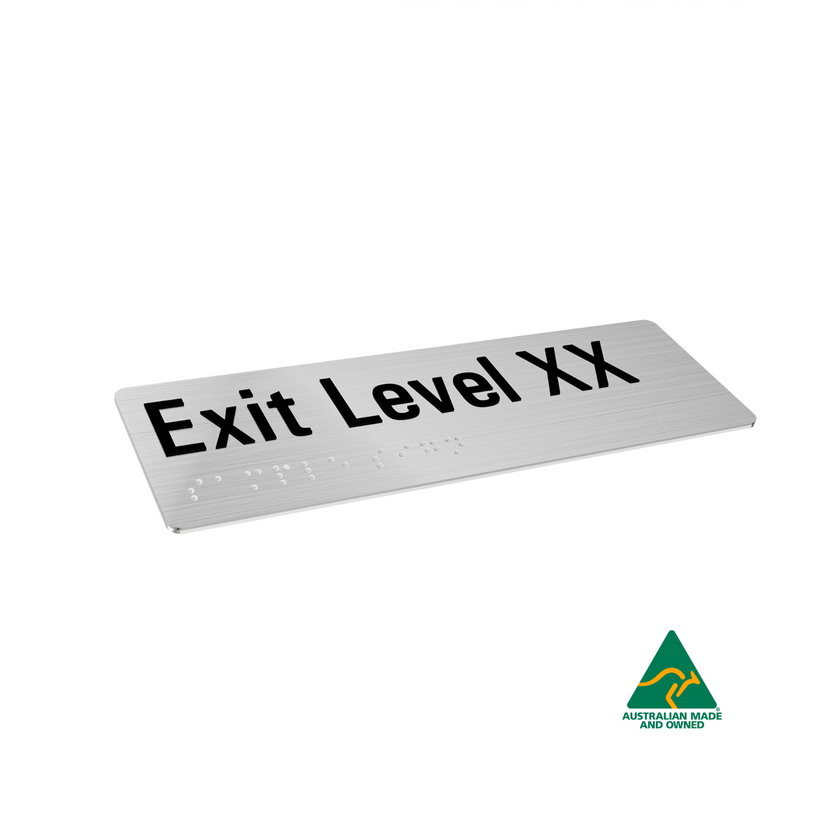 Level Exit Stainless Steel - Custom Level Exit Sign – SIGNLINK PTY LIMITED