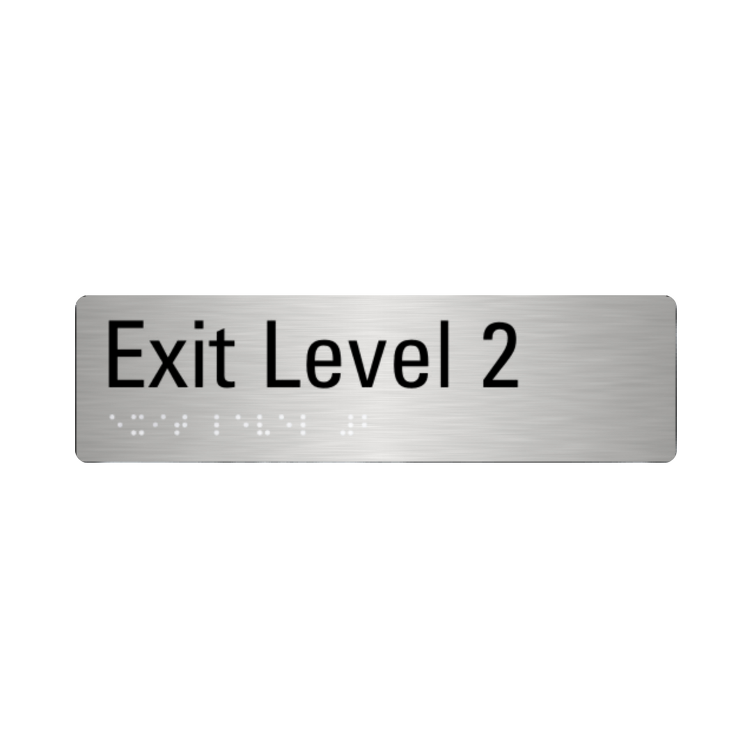 Stainless Steel Exit Level 2 Sign – SIGNLINK PTY LIMITED