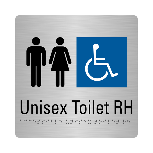 Stainless Steel Unisex Toilet RH Sign – SIGNLINK PTY LIMITED