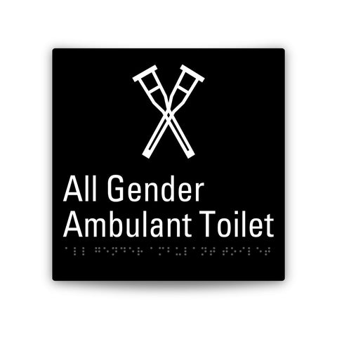 Aluminium All Gender Ambulant Toilet Sign