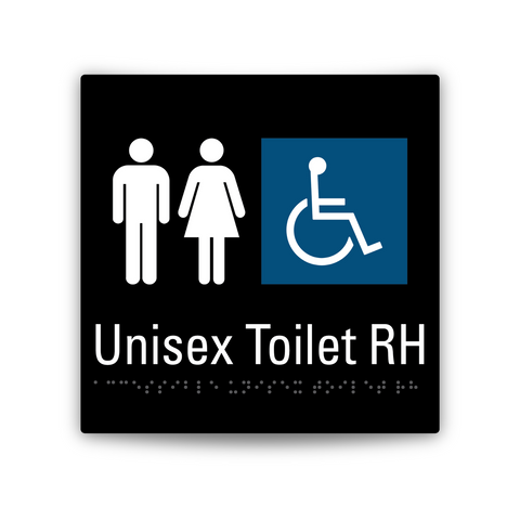 Aluminium Unisex Toilet Right Hand Sign
