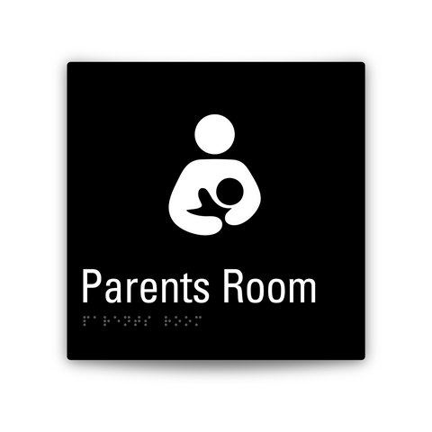 parents room sign in black aluminium
