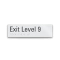 exit level 9 signage with braille tactile elements 