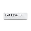 exit level B (basement) signage with braille tactile elements 