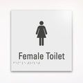 a gray Female Toilet braille tactile sign