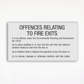 Offences Relating To Fire Exits Sign with raised printing complying with BCA