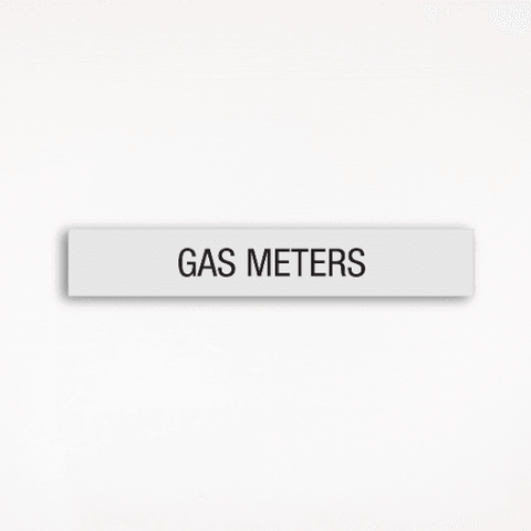 a gray gas meters room sign